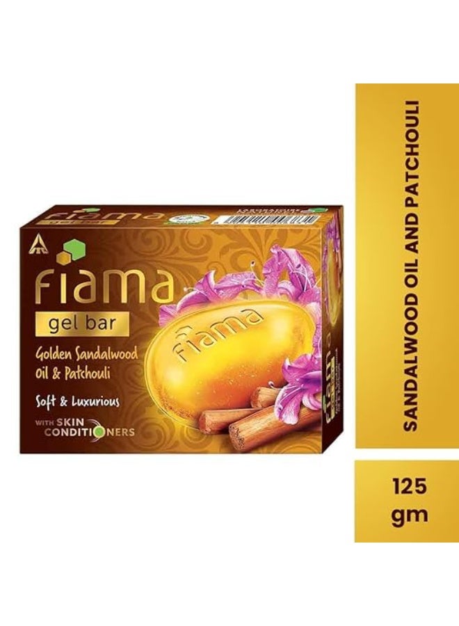 فياما صابون جل الاستحمام من فياما بزيت خشب الصندل الذهبي والباتشولي مع مرطبات لبشرة رطبة وناعمة وفاخرة، 125 غرام، لجميع أنواع البشرة - Image 2